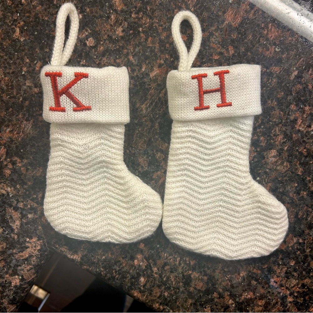 MINI KNIT MONOGRAMMED XMAS STOCKING